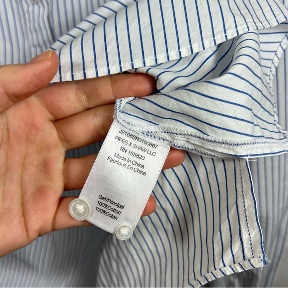 Veronica Beard women’s sonet striped shirt size M
Ruffle white blue - Picture 7 of 8